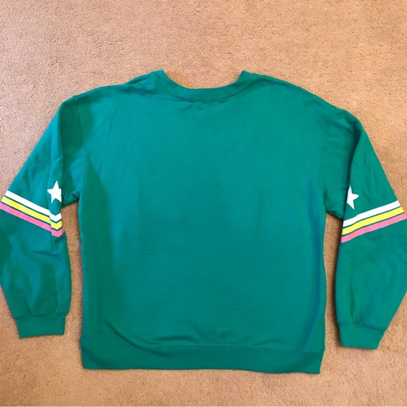 Kindness Is Universal Sweatshirt Womens Plus Size XXL Junior Green Jersey Stripe - Picture 3 of 8